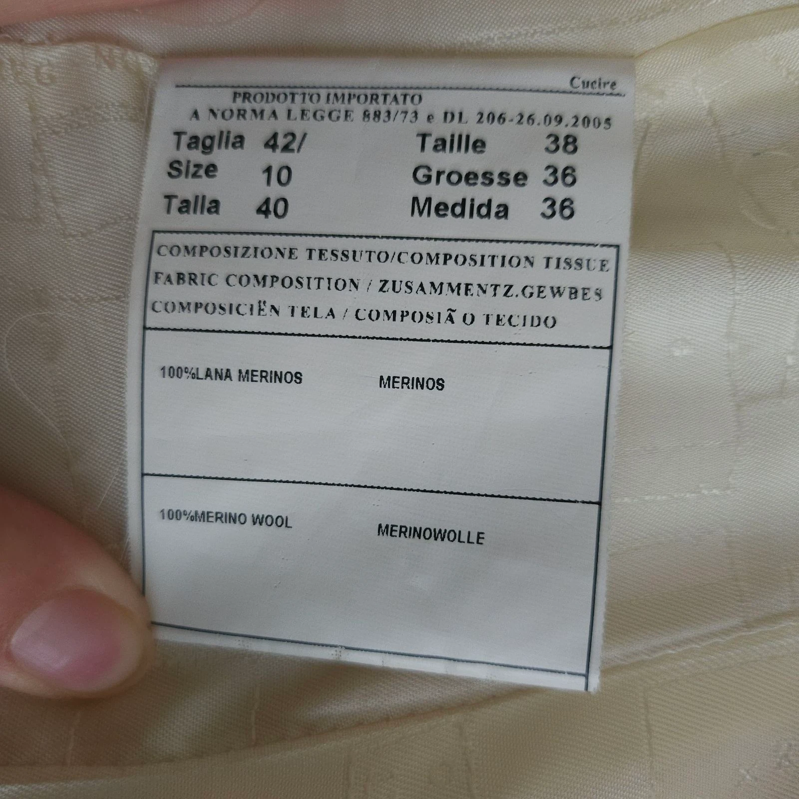 Loredana Del Monte 100% mérinos casaco creme longo – photo 6